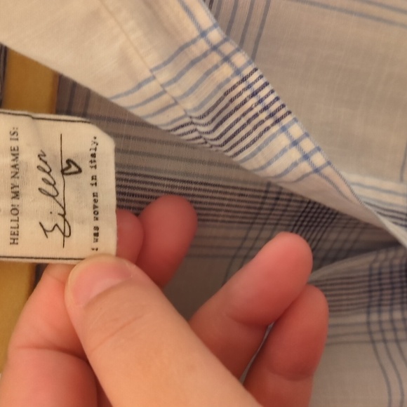 Frank & Eileen Relaxed Button Up Oversized Blue Striped Shirt Minimalist Coastal - Picture 7 of 7